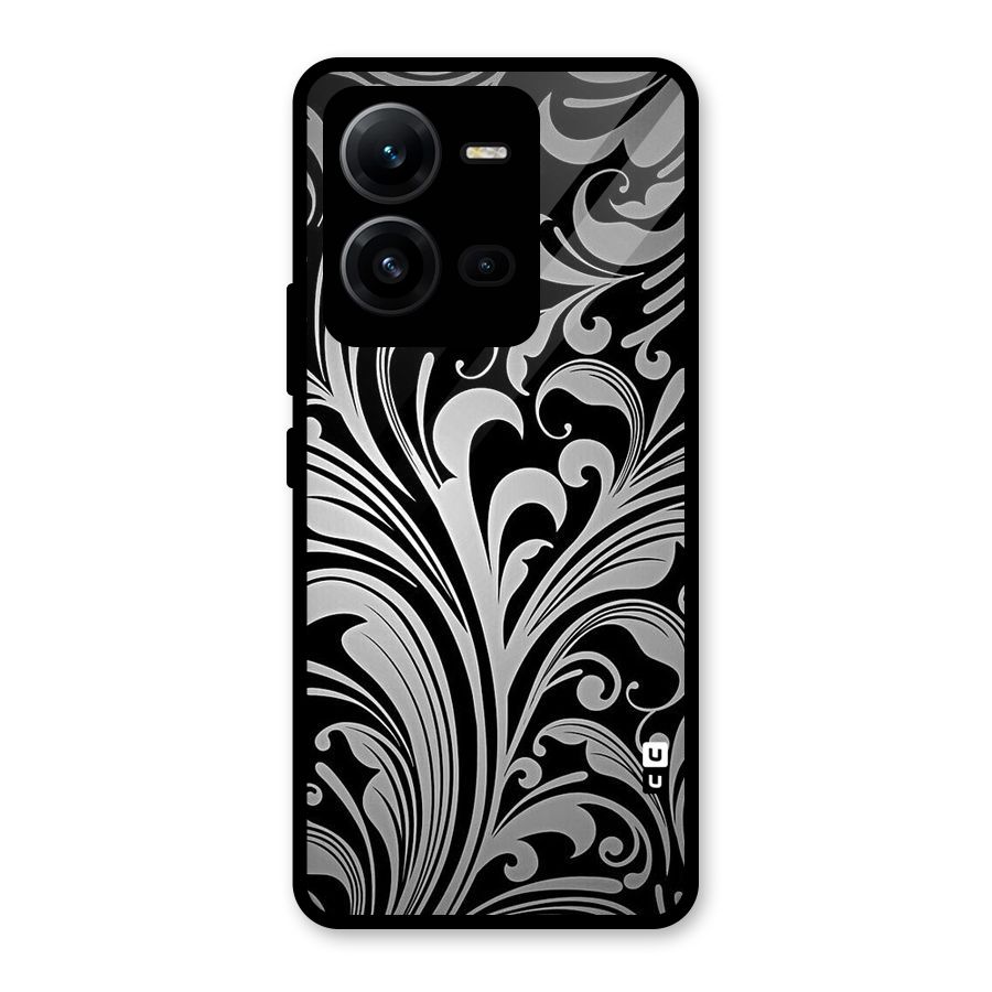 Grey Beauty Pattern Glass Back Case for Vivo V25