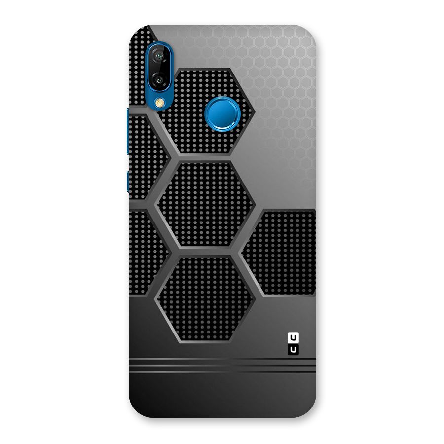 Grey Black Hexa Back Case for Huawei P20 Lite
