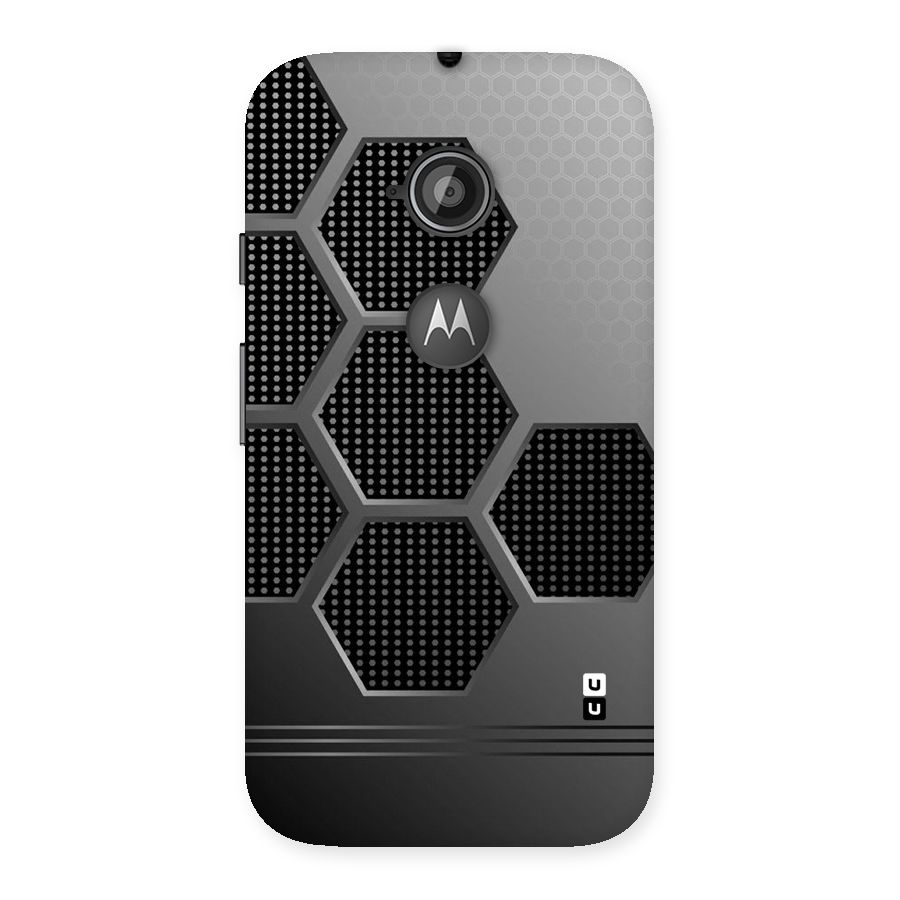 Grey Black Hexa Back Case for Moto E 2nd Gen