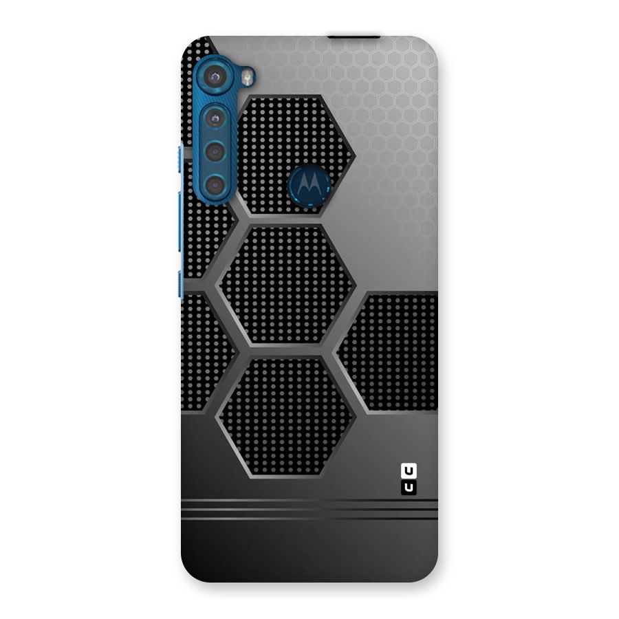 Grey Black Hexa Back Case for Motorola One Fusion Plus