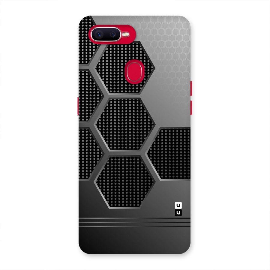 Grey Black Hexa Back Case for Oppo F9 Pro