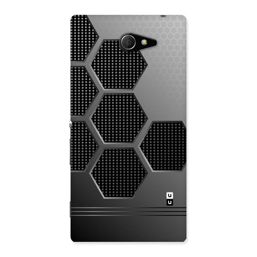 Grey Black Hexa Back Case for Sony Xperia M2
