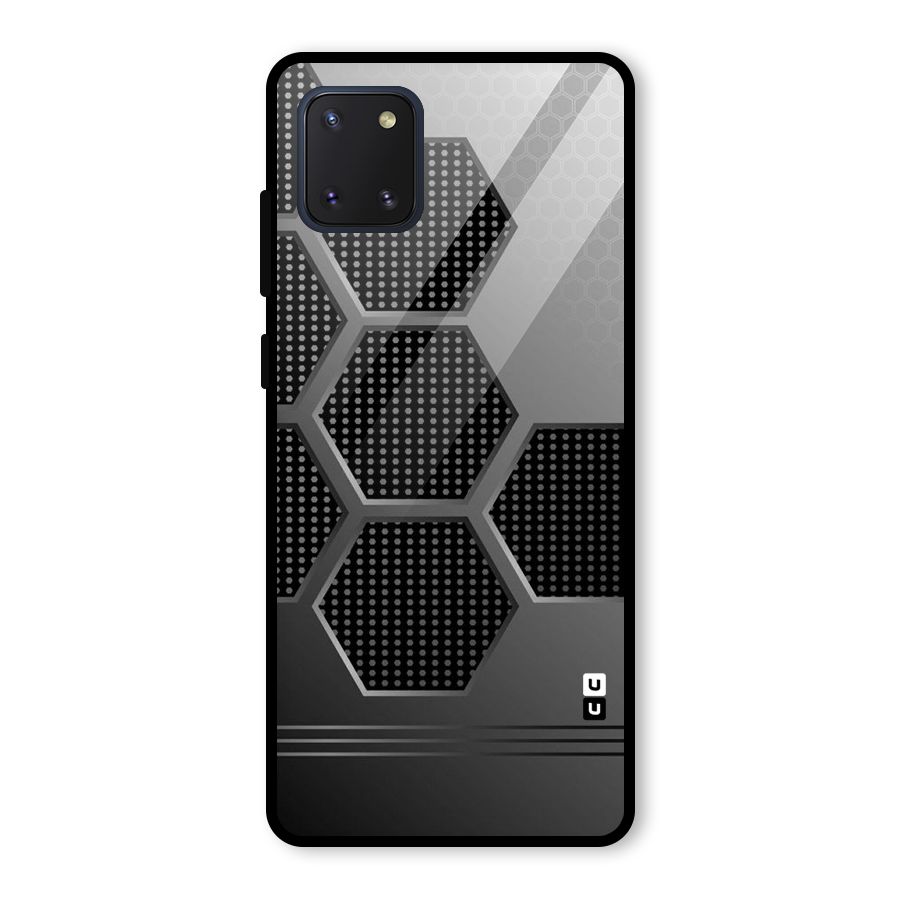 Grey Black Hexa Glass Back Case for Galaxy Note 10 Lite