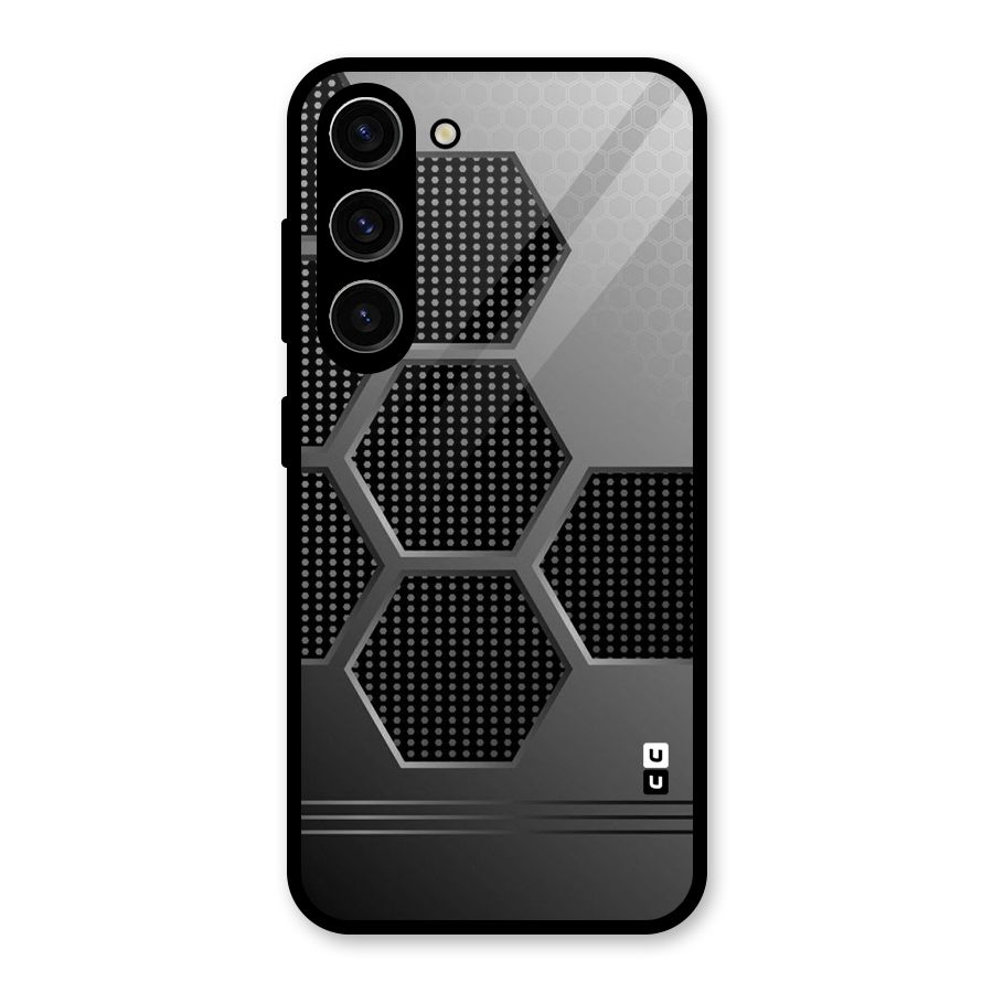 Grey Black Hexa Glass Back Case for Galaxy S23