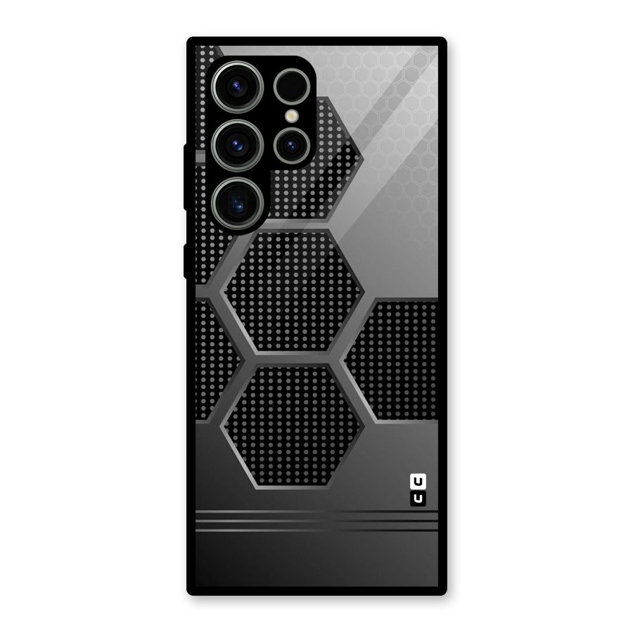 Grey Black Hexa Glass Back Case for Galaxy S23 Ultra