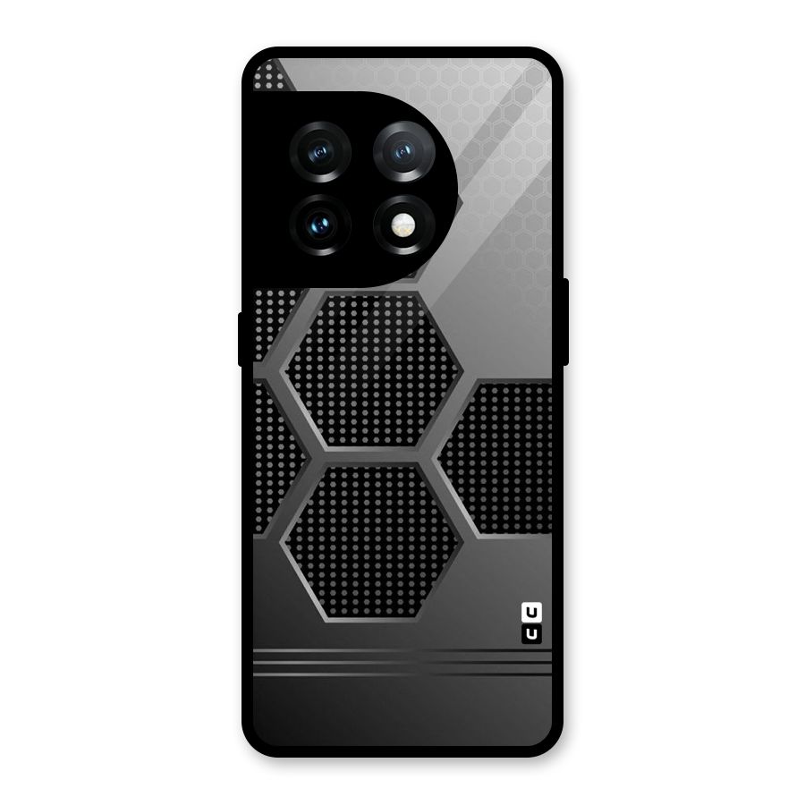 Grey Black Hexa Glass Back Case for OnePlus 11