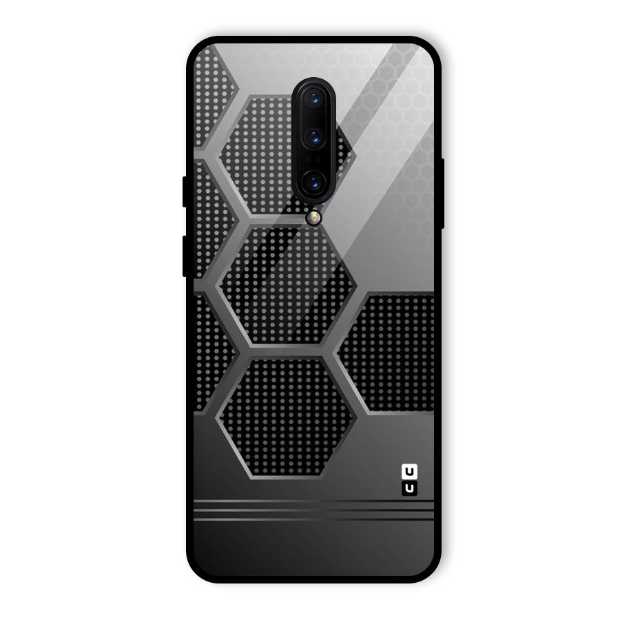 Grey Black Hexa Glass Back Case for OnePlus 7 Pro