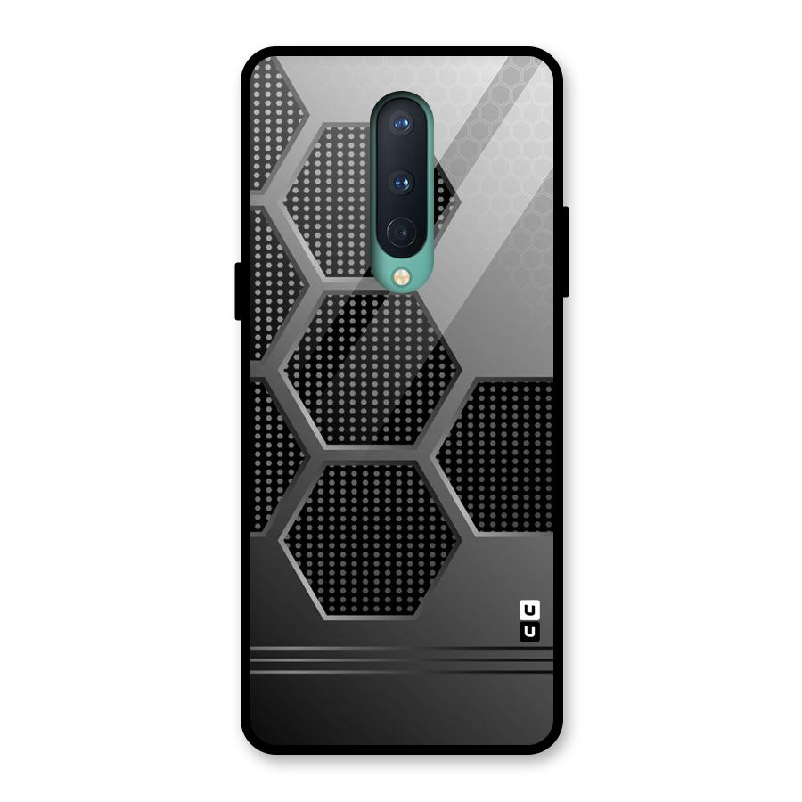 Grey Black Hexa Glass Back Case for OnePlus 8