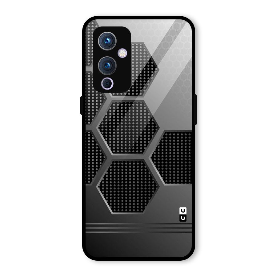 Grey Black Hexa Glass Back Case for OnePlus 9