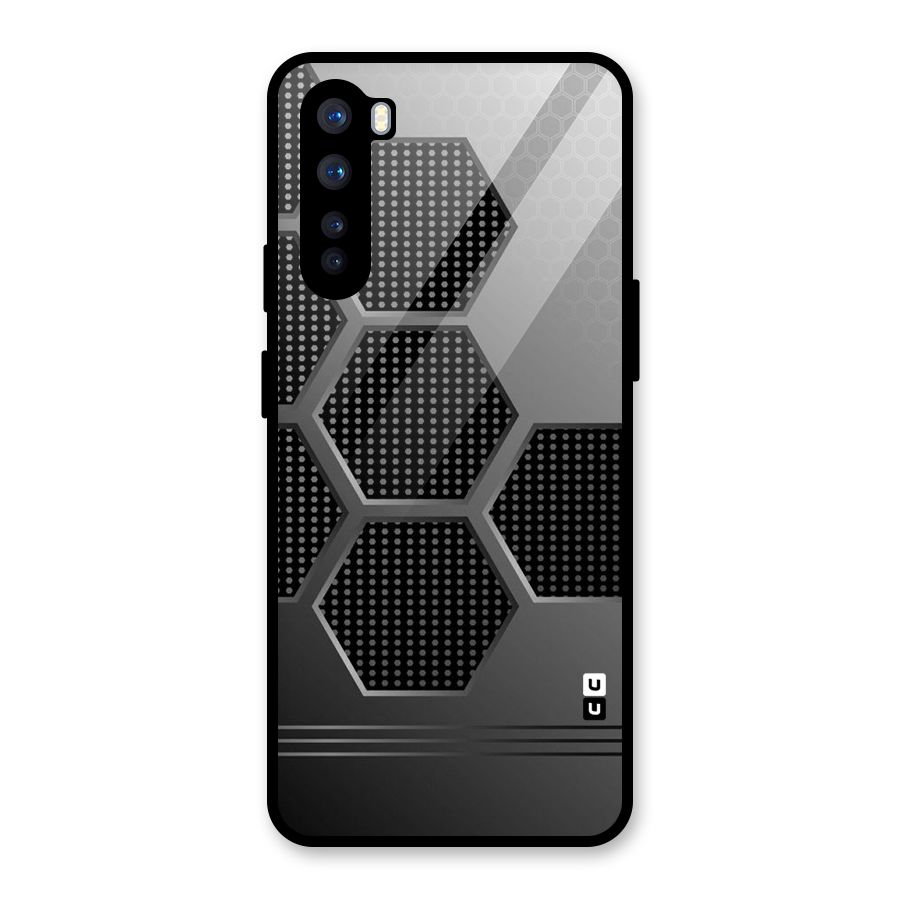 Grey Black Hexa Glass Back Case for OnePlus Nord