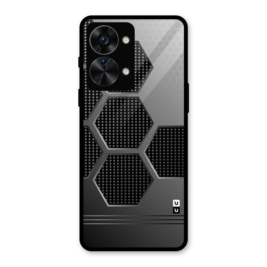 Grey Black Hexa Glass Back Case for OnePlus Nord 2T