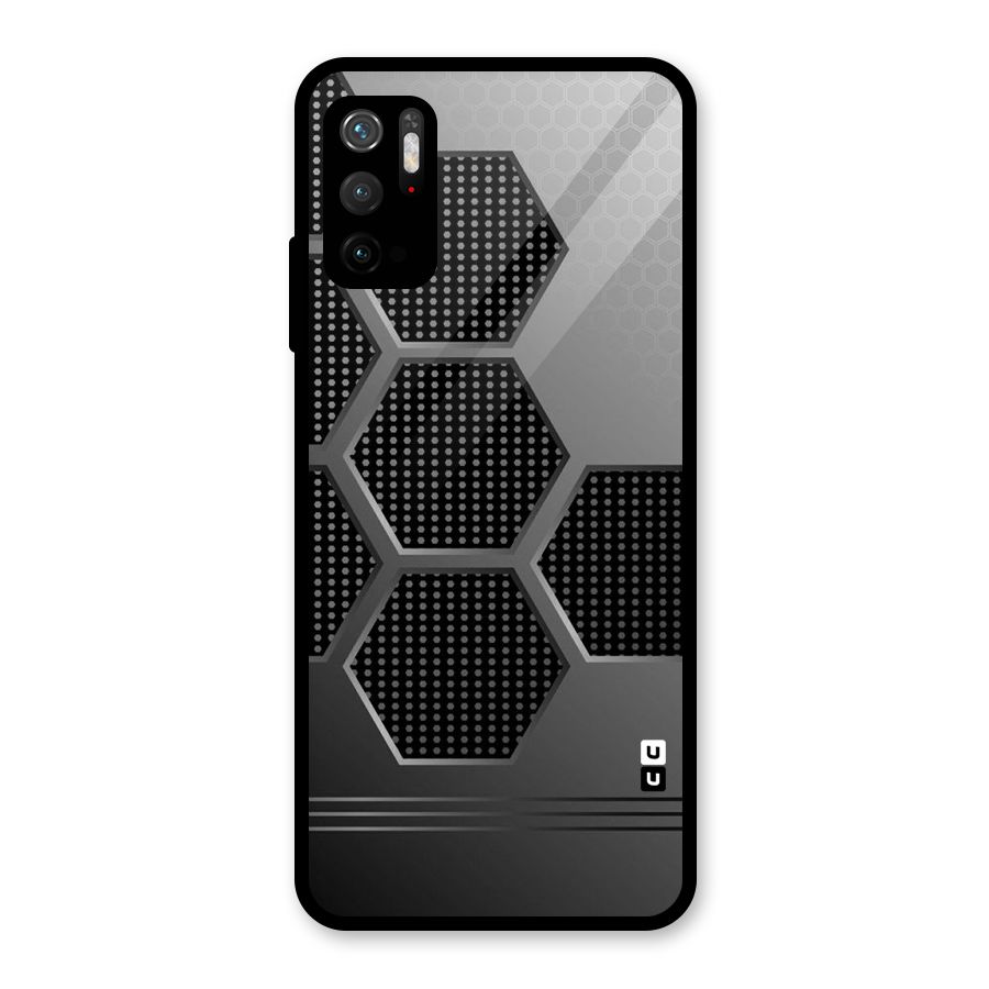 Grey Black Hexa Glass Back Case for Poco M3 Pro 5G