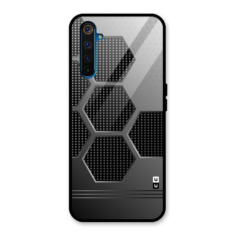 Grey Black Hexa Glass Back Case for Realme 6 Pro