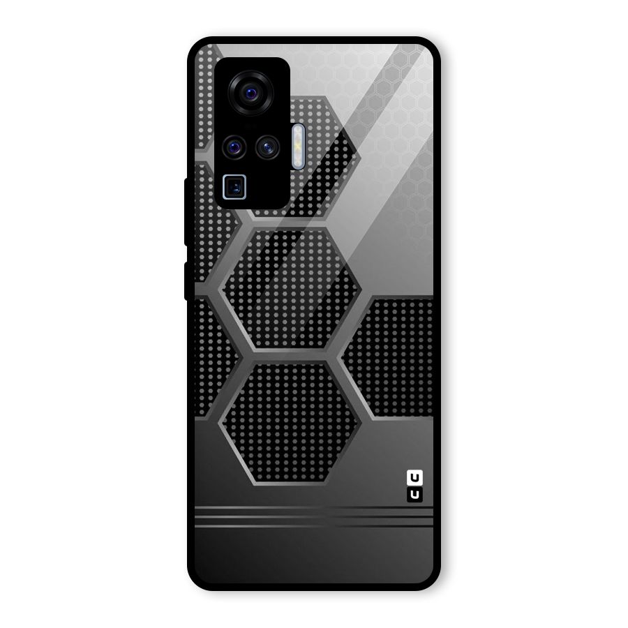 Grey Black Hexa Glass Back Case for Vivo X50 Pro