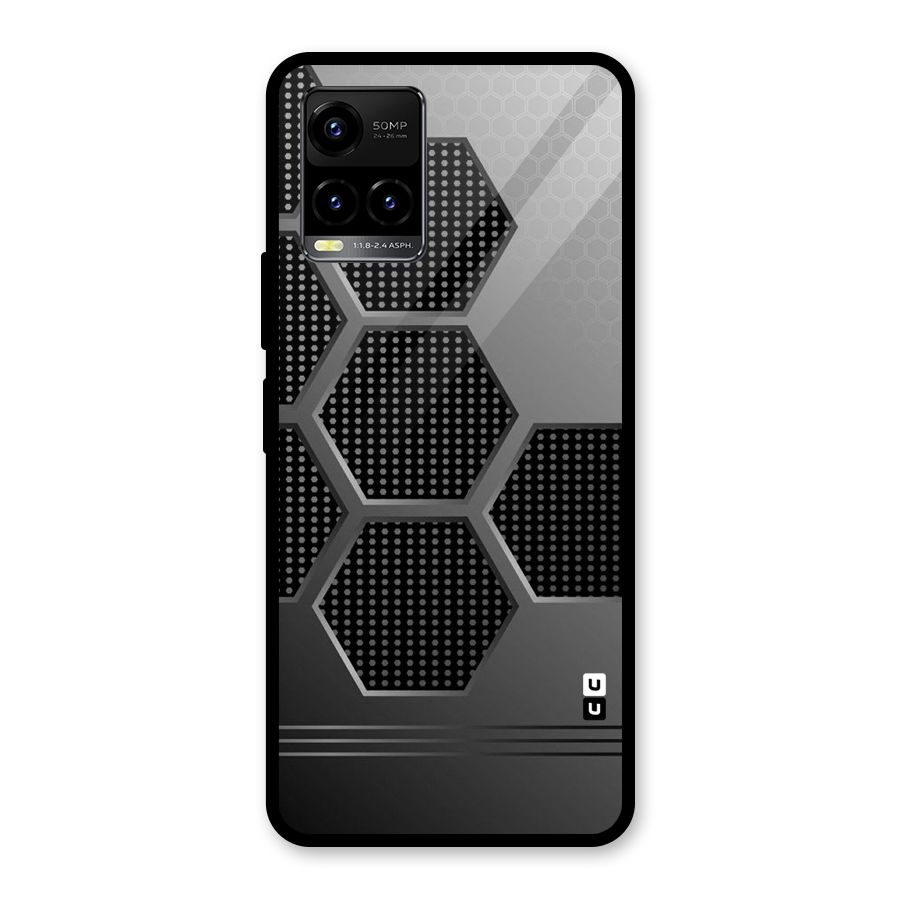 Grey Black Hexa Glass Back Case for Vivo Y21T