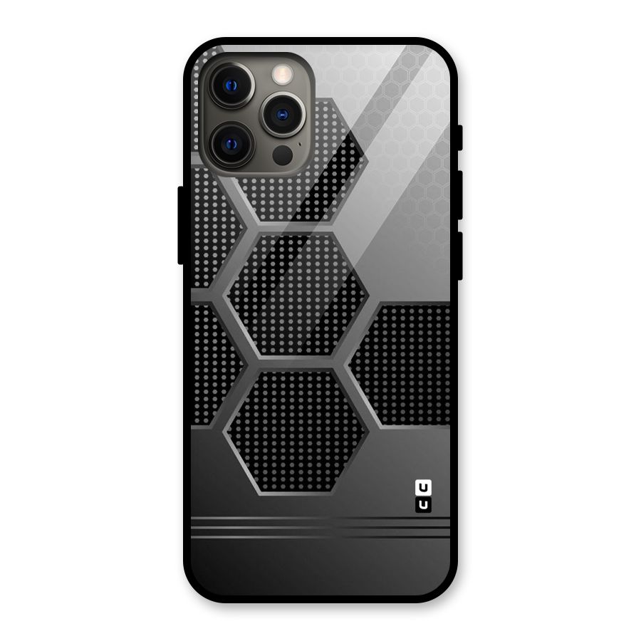 Grey Black Hexa Glass Back Case for iPhone 12 Pro Max