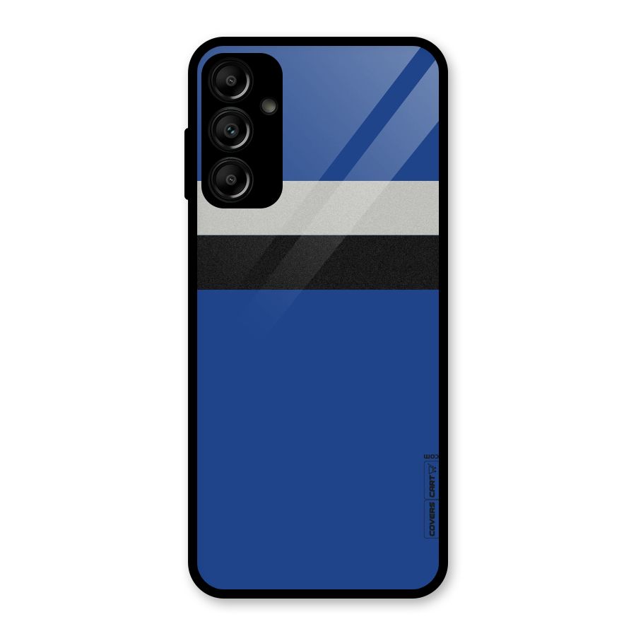 Grey Black Strips Glass Back Case for Galaxy A14 5G