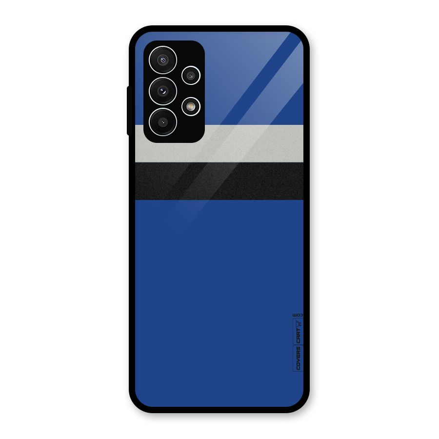 Grey Black Strips Glass Back Case for Galaxy A23