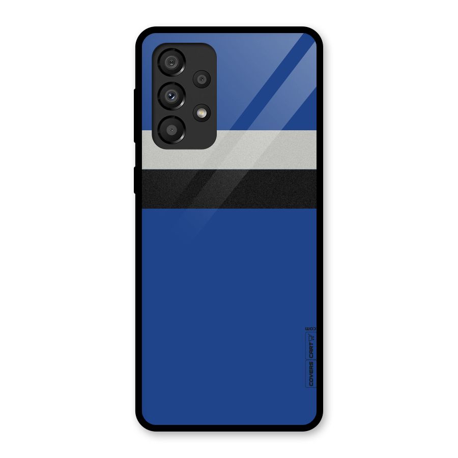 Grey Black Strips Glass Back Case for Galaxy A33 5G
