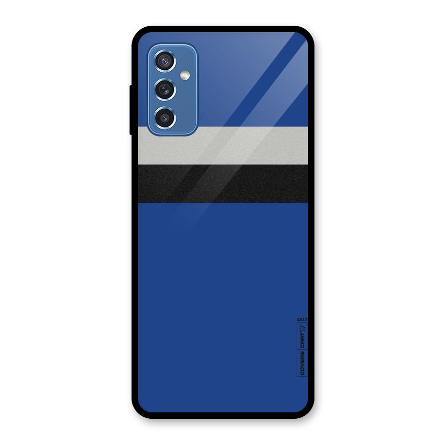 Grey Black Strips Glass Back Case for Galaxy M52 5G