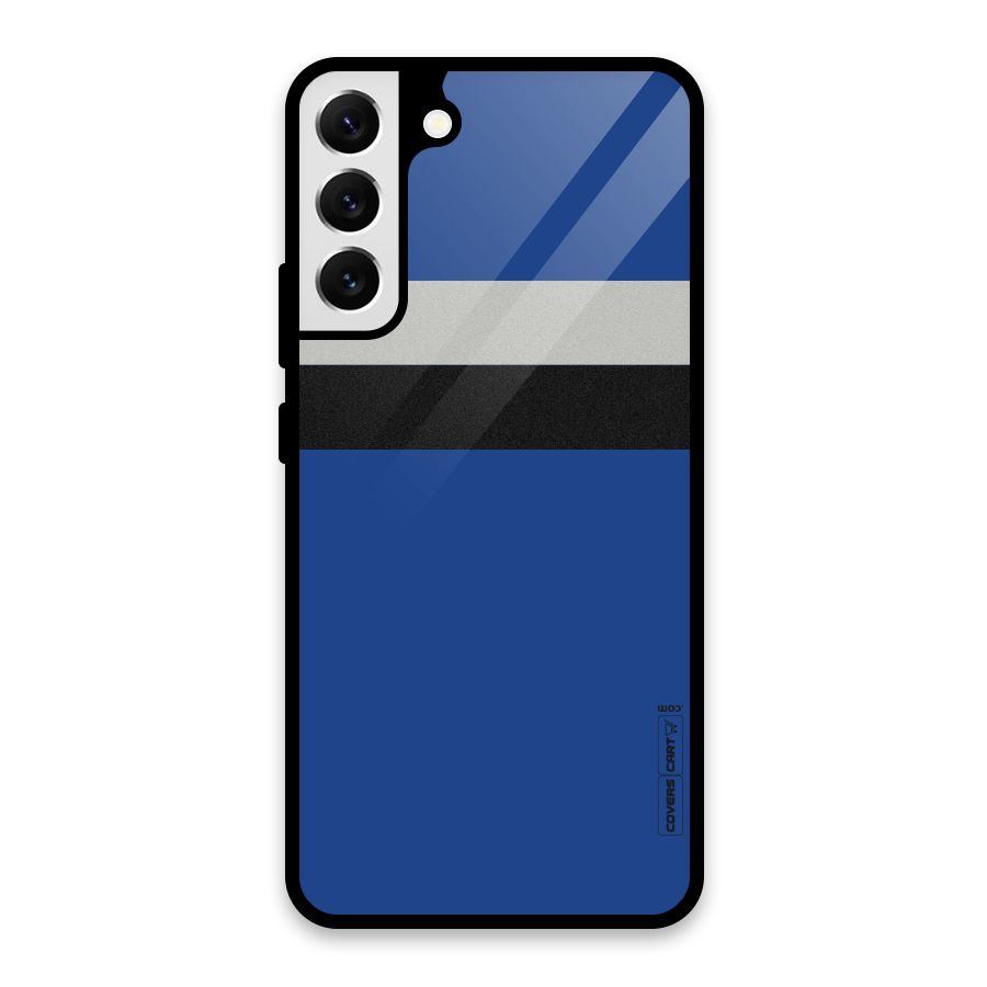 Grey Black Strips Glass Back Case for Galaxy S22 Plus 5G