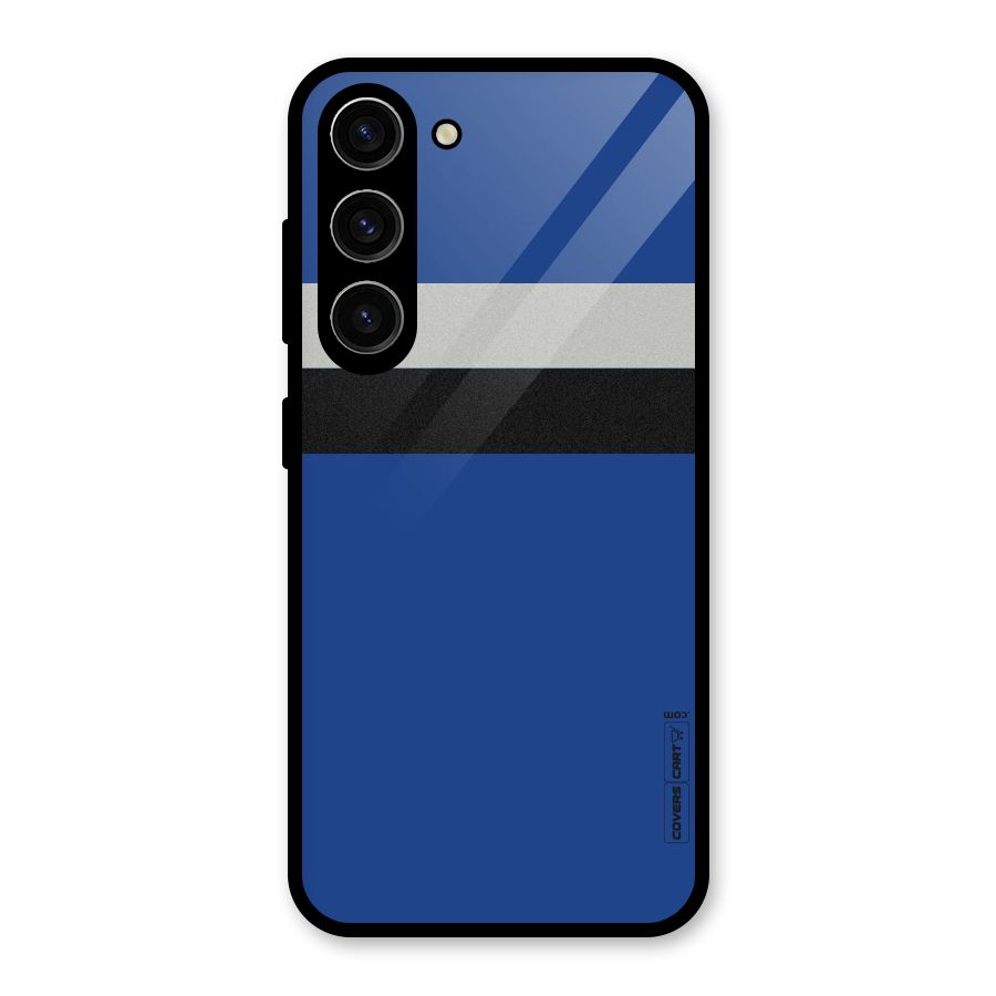 Grey Black Strips Glass Back Case for Galaxy S23