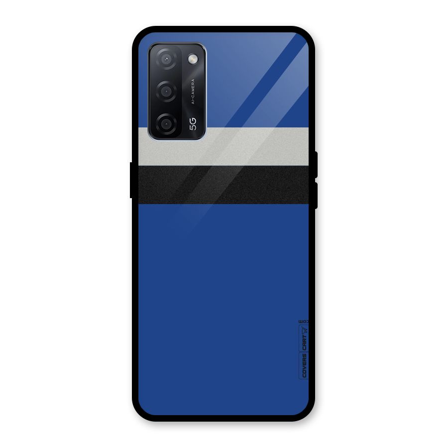 Grey Black Strips Glass Back Case for Oppo A53s 5G