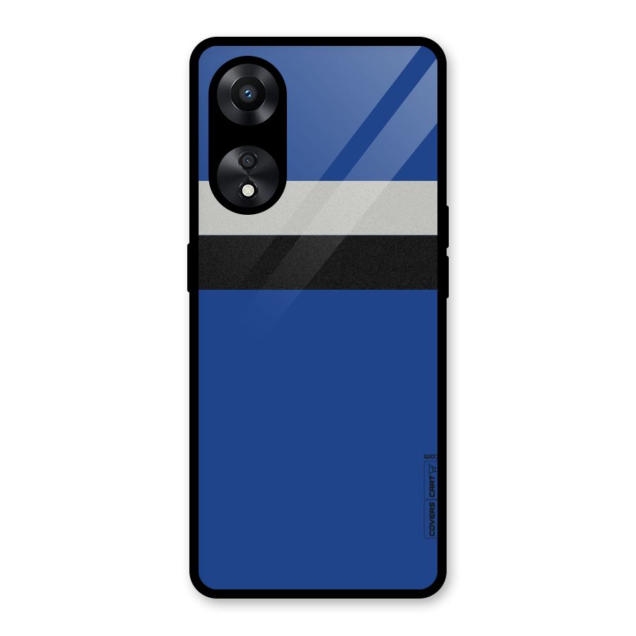 Grey Black Strips Glass Back Case for Oppo A78