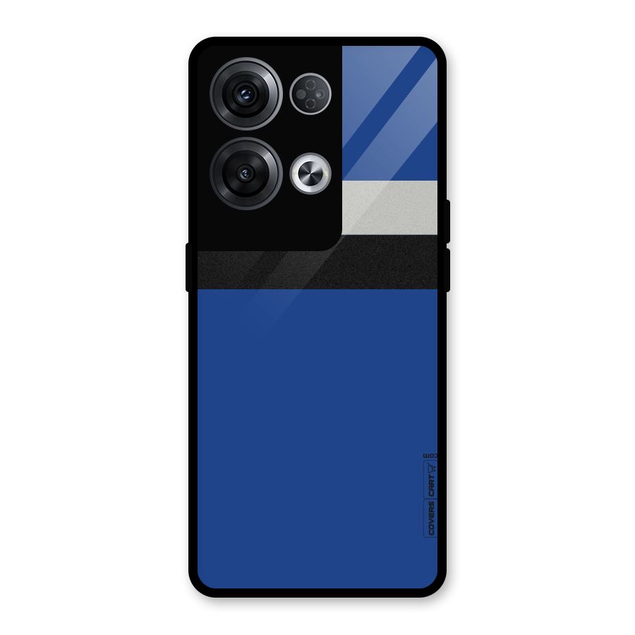 Grey Black Strips Glass Back Case for Oppo Reno8 Pro 5G