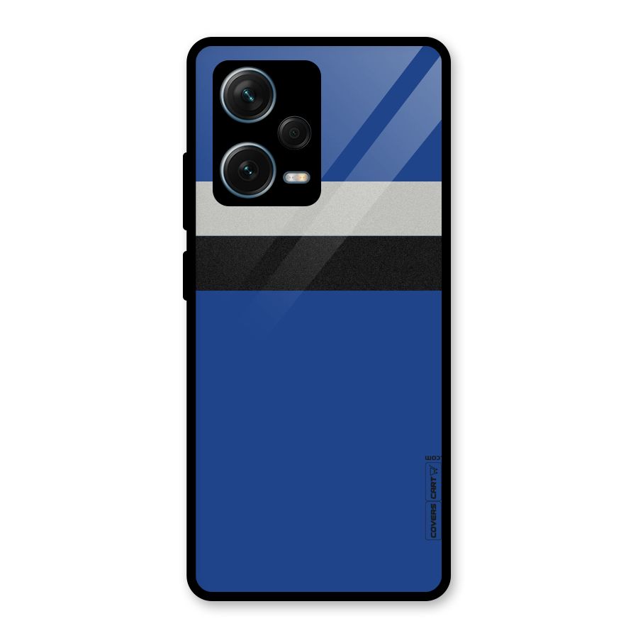 Grey Black Strips Glass Back Case for Redmi Note 12 Pro Plus 5G