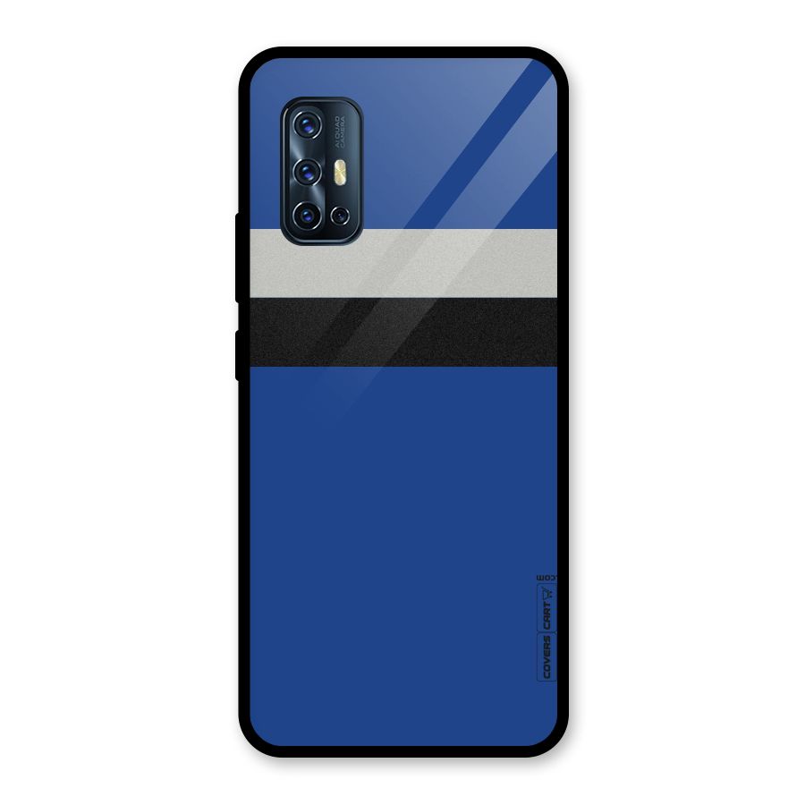 Grey Black Strips Glass Back Case for Vivo V17