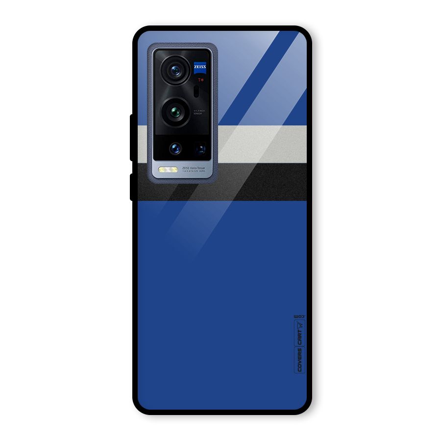 Grey Black Strips Glass Back Case for Vivo X60 Pro Plus