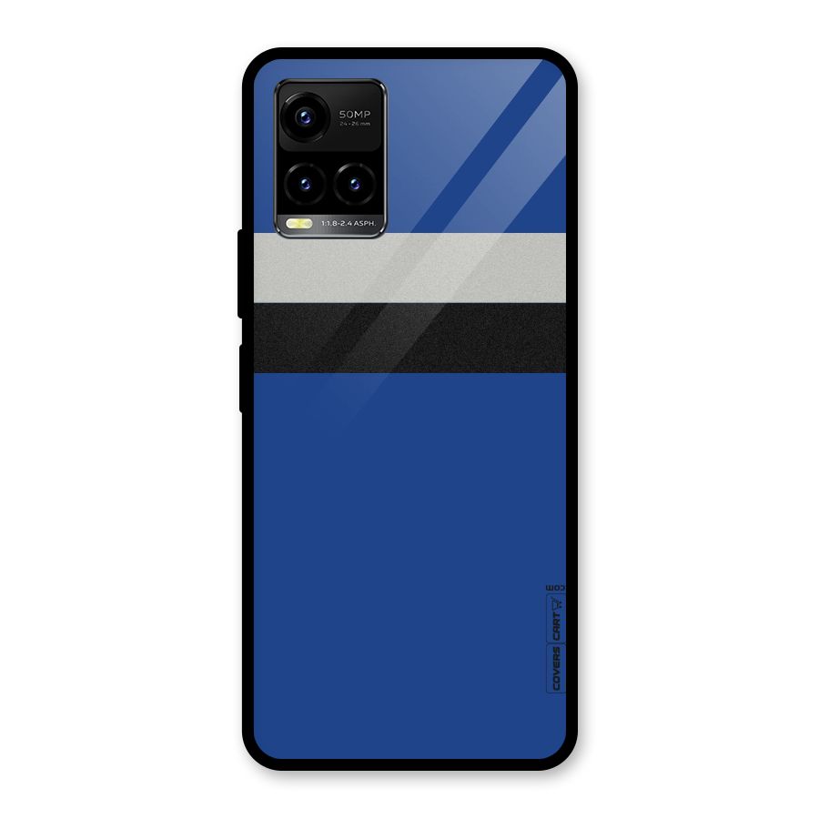 Grey Black Strips Glass Back Case for Vivo Y21T