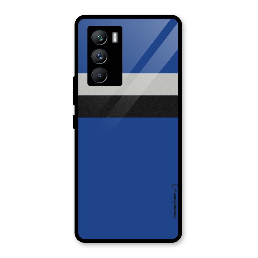 Grey Black Strips Glass Back Case for Vivo iQOO 9 SE