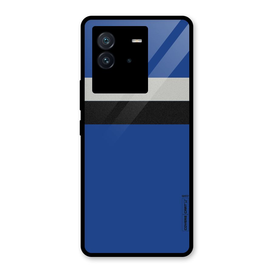 Grey Black Strips Glass Back Case for Vivo iQOO Neo 6 5G