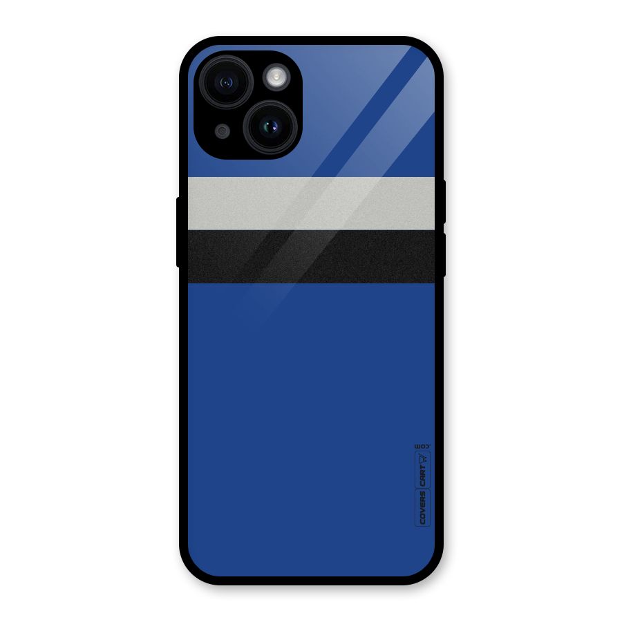 Grey Black Strips Glass Back Case for iPhone 14