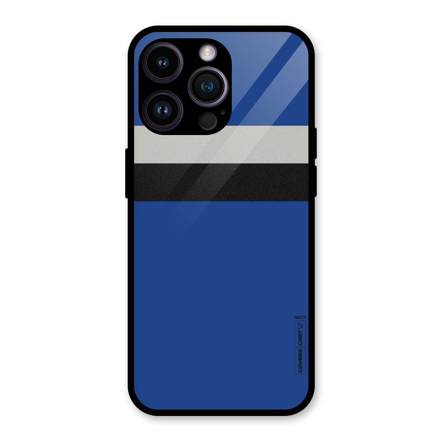 Grey Black Strips Glass Back Case for iPhone 14 Pro Max