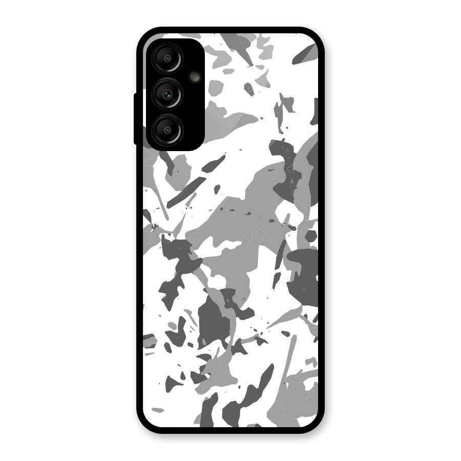 Grey Camouflage Army Glass Back Case for Galaxy A14 5G