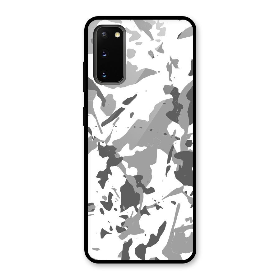 Grey Camouflage Army Glass Back Case for Galaxy S20