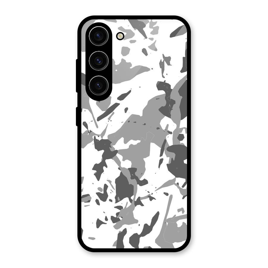 Grey Camouflage Army Glass Back Case for Galaxy S23