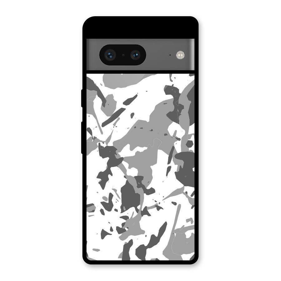 Grey Camouflage Army Glass Back Case for Google Pixel 7