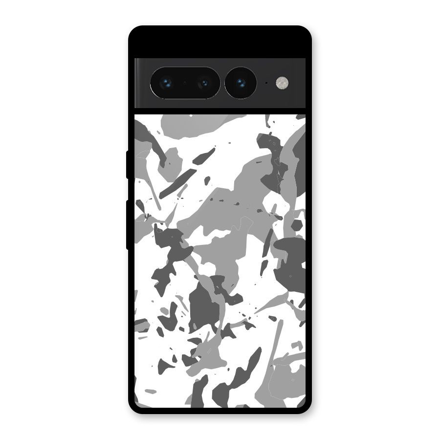 Grey Camouflage Army Glass Back Case for Google Pixel 7 Pro