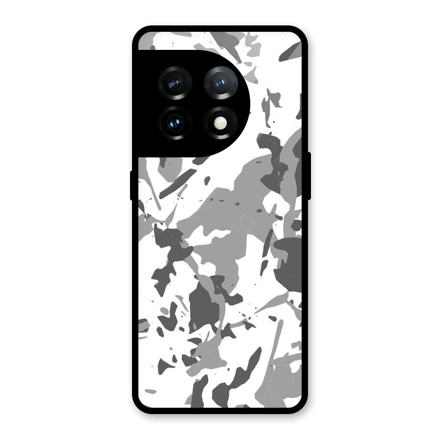 Grey Camouflage Army Glass Back Case for OnePlus 11