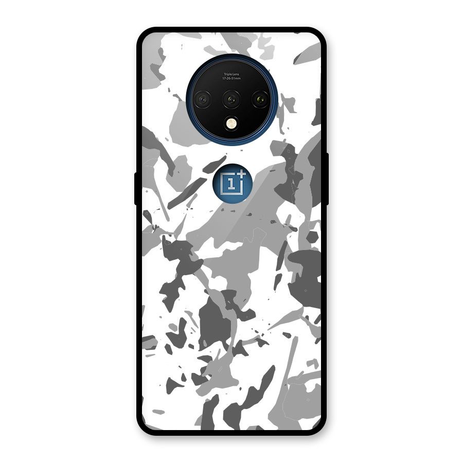 Grey Camouflage Army Glass Back Case for OnePlus 7T