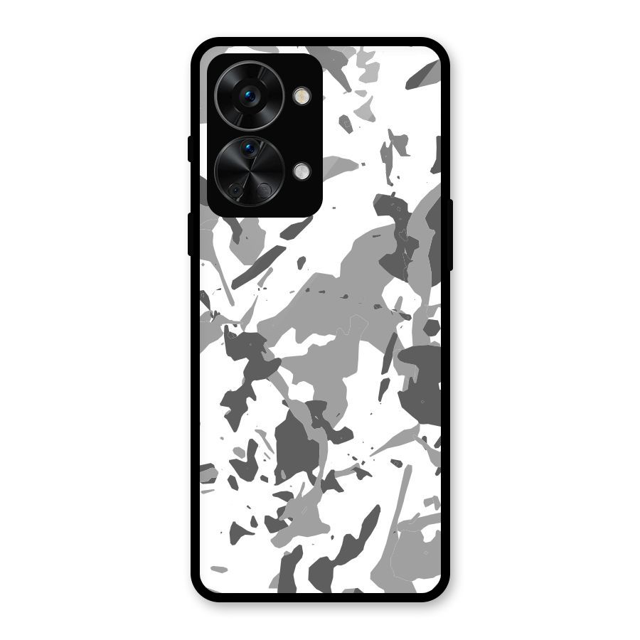 Grey Camouflage Army Glass Back Case for OnePlus Nord 2T