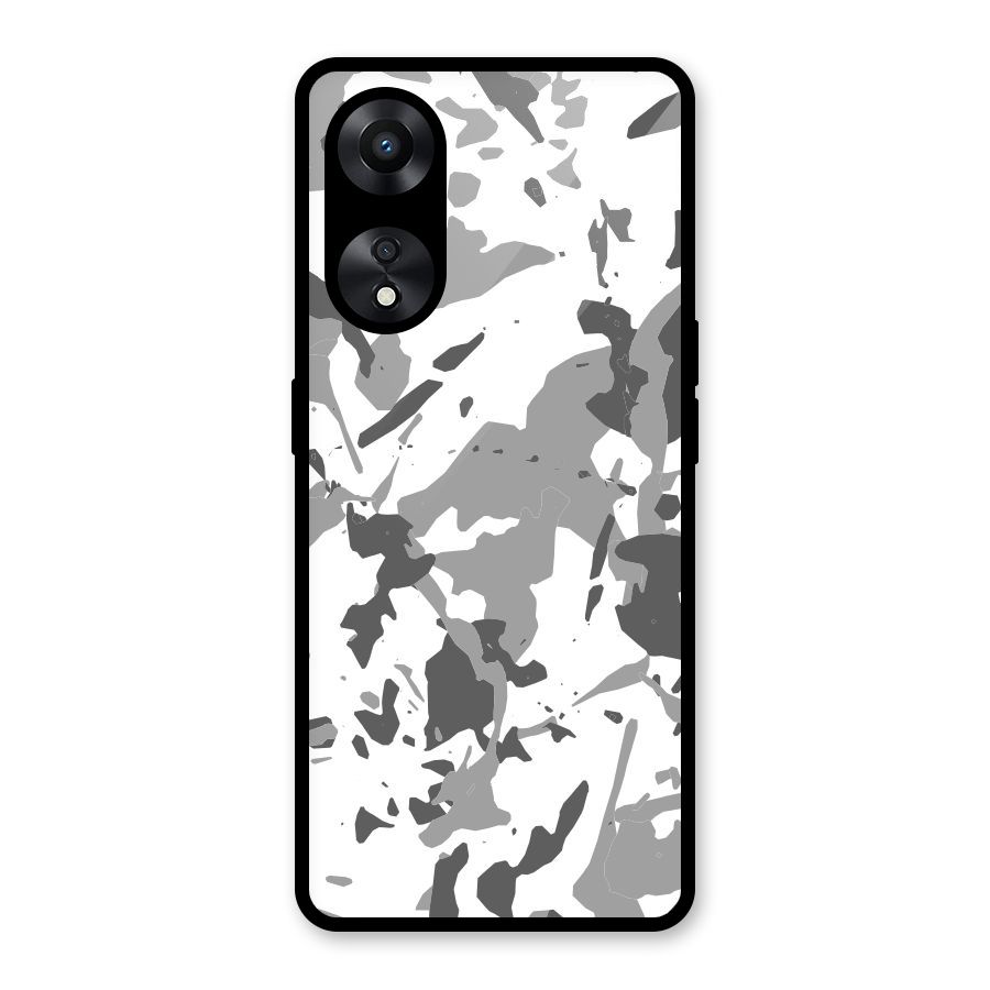 Grey Camouflage Army Glass Back Case for Oppo A78