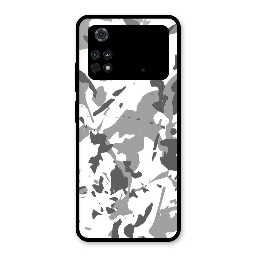 Grey Camouflage Army Glass Back Case for Poco M4 Pro 4G