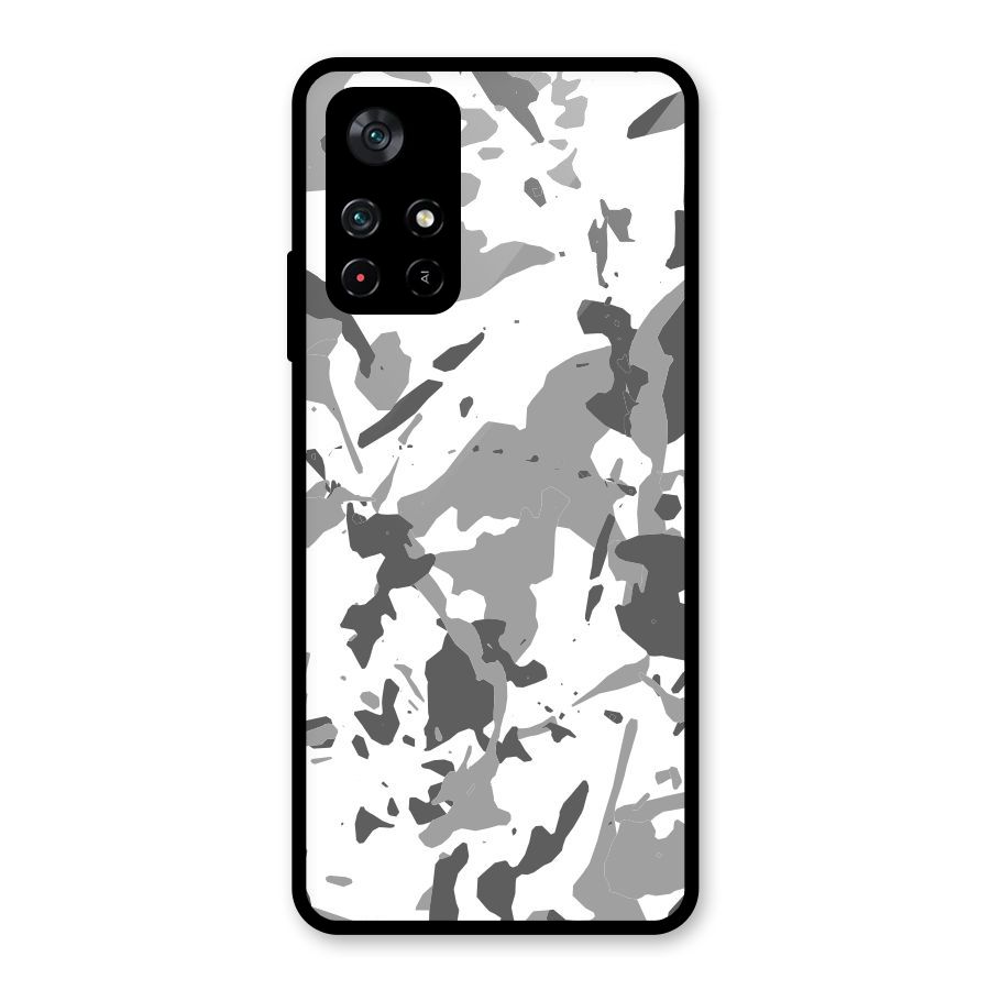 Grey Camouflage Army Glass Back Case for Poco M4 Pro 5G