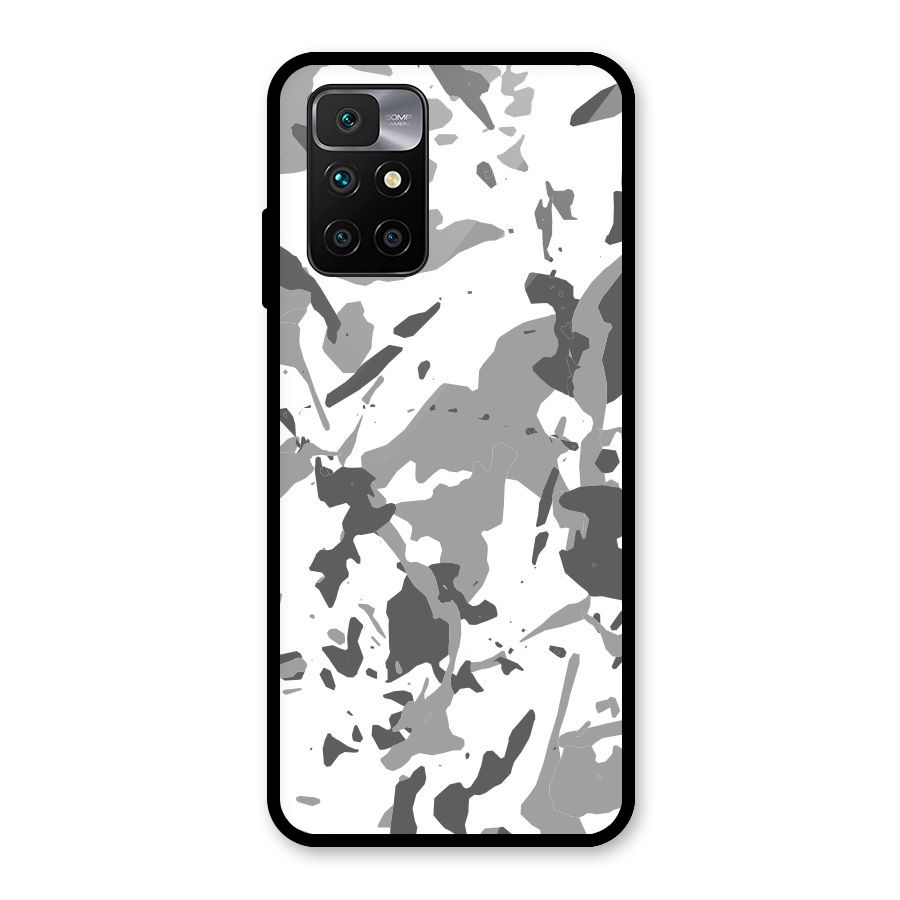 Grey Camouflage Army Glass Back Case for Redmi 10 Prime