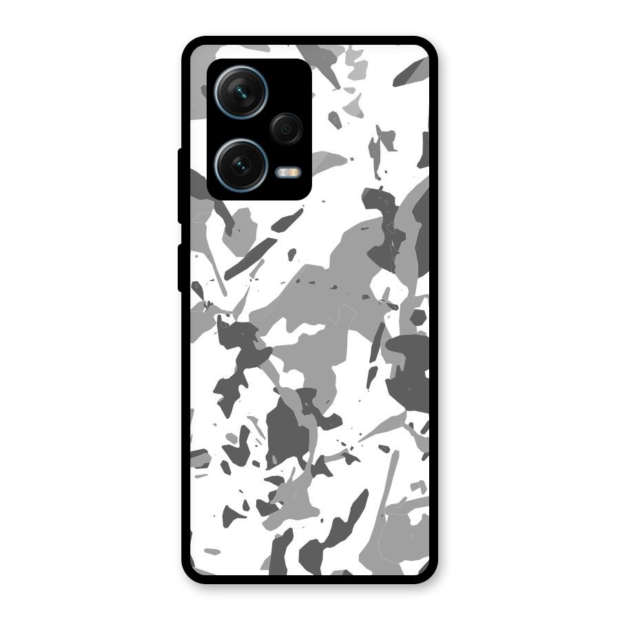 Grey Camouflage Army Glass Back Case for Redmi Note 12 Pro Plus 5G
